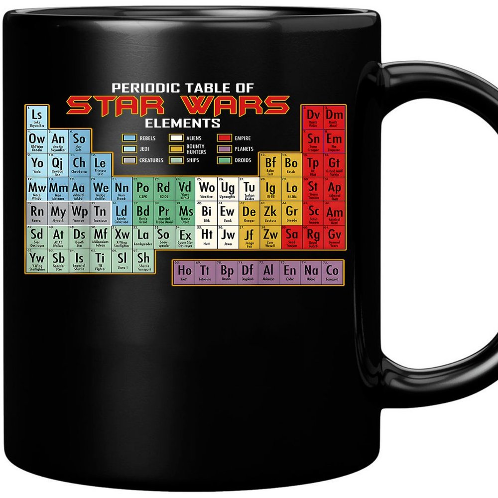 Star Wars Periodic Table of Elements Graphic Coffee Mug, Periodic Table 11oz